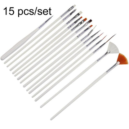 15 PCS/Set Nail Art Tools Brushes for Manicure Rhinestones Nails Decorations Nail Nrush Kit Painting Fingernail Tool Pen Kit - Nail Clipper by buy2fix | Online Shopping UK | buy2fix