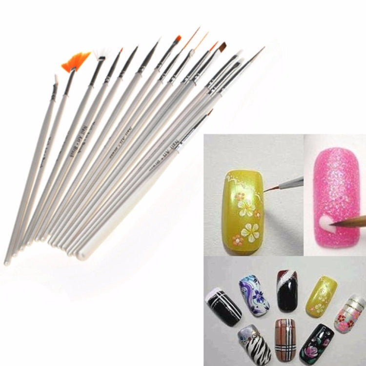 15 PCS/Set Nail Art Tools Brushes for Manicure Rhinestones Nails Decorations Nail Nrush Kit Painting Fingernail Tool Pen Kit - Nail Clipper by buy2fix | Online Shopping UK | buy2fix