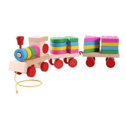 Wooden Train Shape Building Blocks Toy Baby Early Learning Training Toy - Math Toys by buy2fix | Online Shopping UK | buy2fix