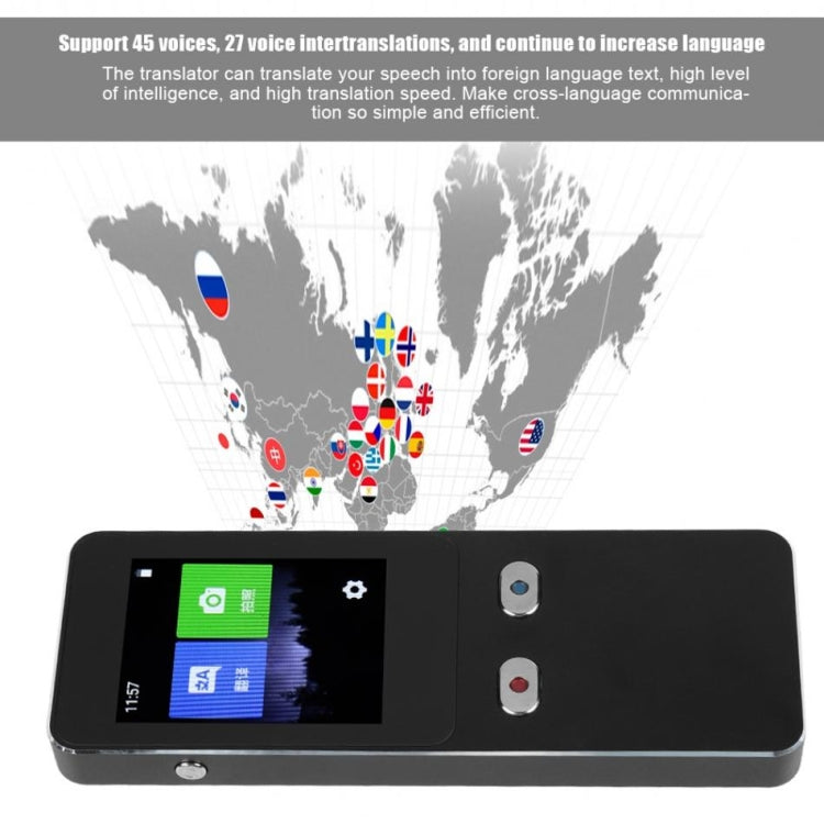 T9+ Portable WIFI Smart Voice Translator Smart Business Travel Real Time AI Translator Translation Machine 27 Languages Translator (Black) - Consumer Electronics by buy2fix | Online Shopping UK | buy2fix