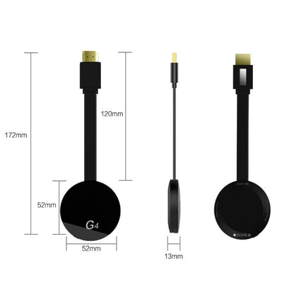 G4 Wireless WiFi Display Dongle Receiver Airplay Miracast DLNA TV Stick for iPhone, Samsung, and other Android Smartphones, Dual Core Cortex A7 up to 1.5GHz(Black) - Consumer Electronics by buy2fix | Online Shopping UK | buy2fix