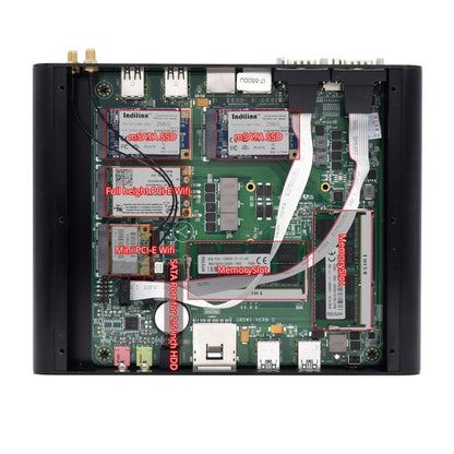 HYSTOU P05B-I3-5005U-2C Fanless Mini PC Intel Core i3 5005u Processor Quad Core up to 2.0GHz, RAM: 16G, ROM: 256G, Support Win 7 / 8 / 10 / Linux(Black) - Barebone Mini PCs by HYSTOU | Online Shopping UK | buy2fix