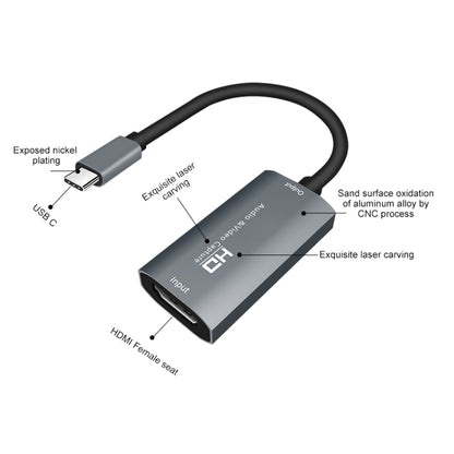 Z29A HDMI Female to USB-C / Type-C Male Video Audio Capture Box(Grey) - Consumer Electronics by buy2fix | Online Shopping UK | buy2fix