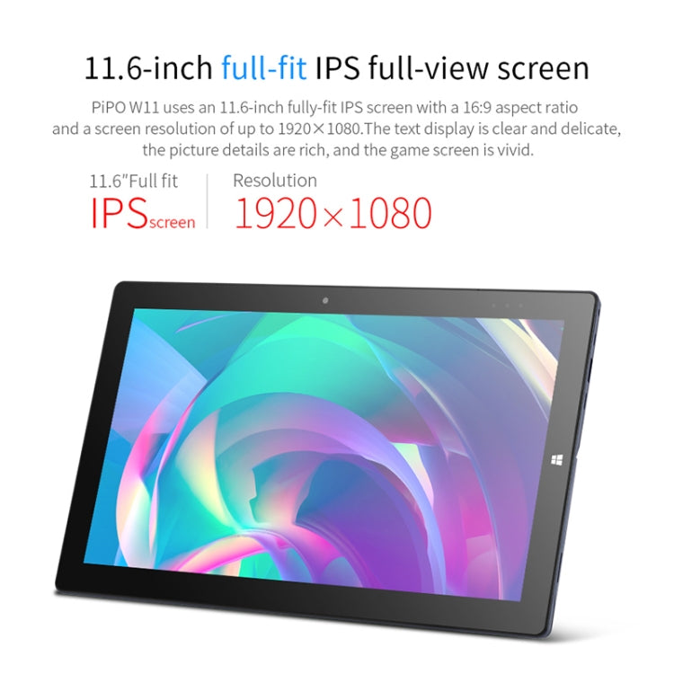 PiPO W11 2 in 1 Tablet PC, 11.6 inch, 8GB+128GB+128GB SSD, Windows 10 System, Intel Gemini Lake N4120 Quad Core Up to 2.6GHz, with Keyboard & Stylus Pen, Support Dual Band WiFi & Bluetooth & Micro SD Card - PiPO by PiPo | Online Shopping UK | buy2fix