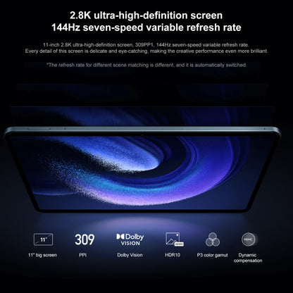 Xiaomi Pad 6 Pro, 11.0 inch, 8GB+256GB, MIUI 14 Qualcomm Snapdragon 8+ 4nm Octa Core up to 3.2GHz, 20MP HD Front Camera, 8600mAh Battery (Blue) - Other by Xiaomi | Online Shopping UK | buy2fix