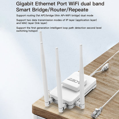 VONETS VAR1200-L 1200Mbps Wireless Bridge Built-in Antenna Dual-Band WiFi Repeater, With DC Adapter Set - Wireless Routers by VONETS | Online Shopping UK | buy2fix