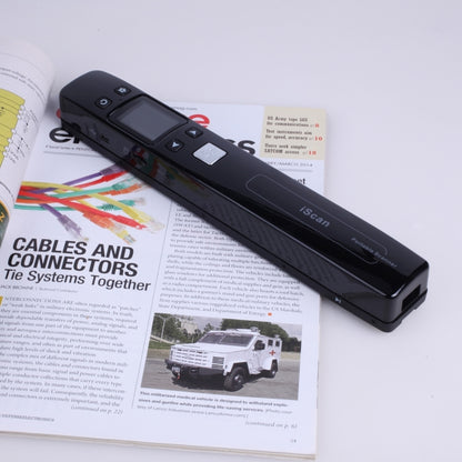 iScan02 Double Roller Mobile Document Portable Handheld Scanner with LED Display,  Support 1050DPI  / 600DPI  / 300DPI  / PDF / JPG / TF(Black) - Consumer Electronics by buy2fix | Online Shopping UK | buy2fix