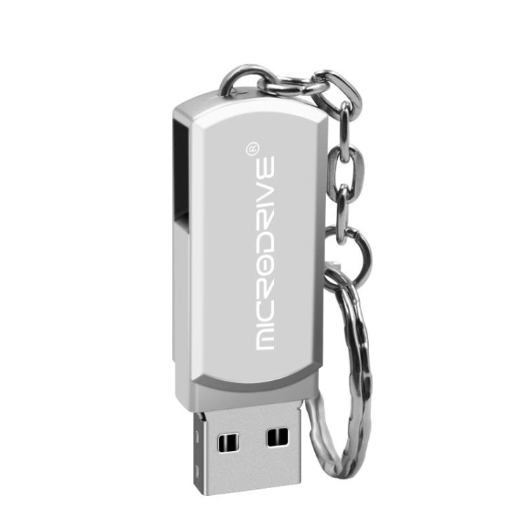 MicroDrive 32GB USB 2.0 Creative Personality Metal U Disk with Keychain (Silver) - USB Flash Drives by MicroDrive | Online Shopping UK | buy2fix