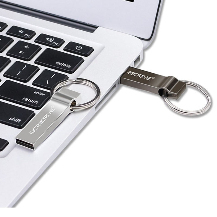 MicroDrive 16GB USB 2.0 Metal Keychain U Disk (Grey) - USB Flash Drives by MicroDrive | Online Shopping UK | buy2fix