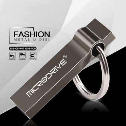 MicroDrive 16GB USB 2.0 Metal Keychain U Disk (Grey) - USB Flash Drives by MicroDrive | Online Shopping UK | buy2fix