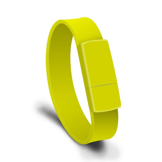 MicroDrive 8GB USB 2.0 Fashion Bracelet Wristband U Disk (Yellow) - USB Flash Drives by MicroDrive | Online Shopping UK | buy2fix